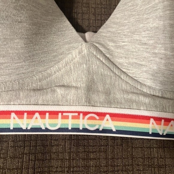 NWT Nautica Everyday Bra  -Soft Cotton Wire-Free Bra with Rainbow Band. size 40D - Picture 2 of 7